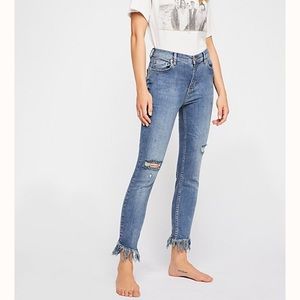 Free People Great Heights Frayed Skinny Jeans